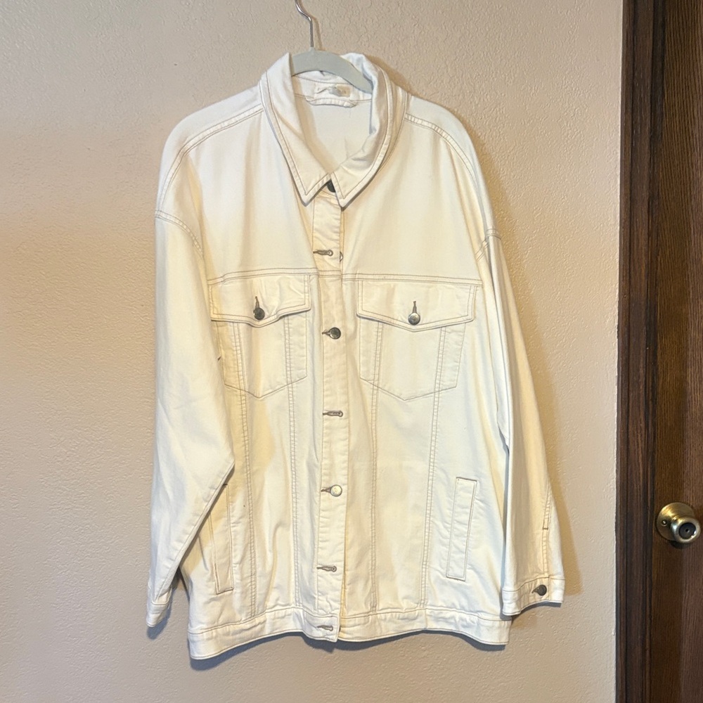 Eileen Fisher Women's Cream Button-Up Jacket